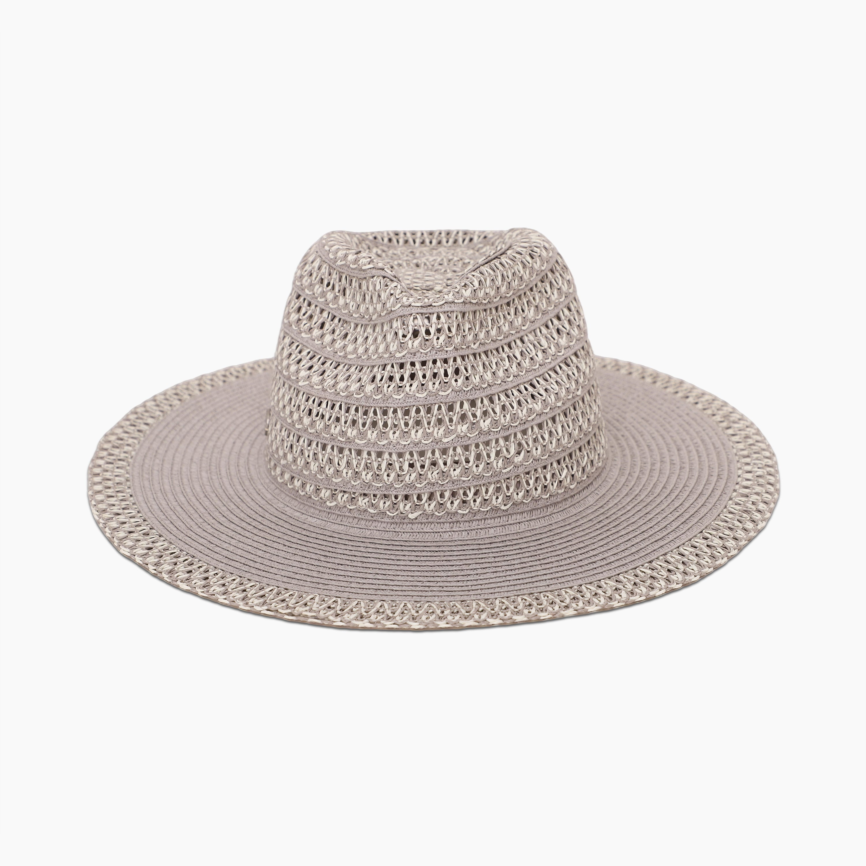 Unisex Paper Straw Fedora Hat with Wide Brim and UPF 50+ Sun Protection