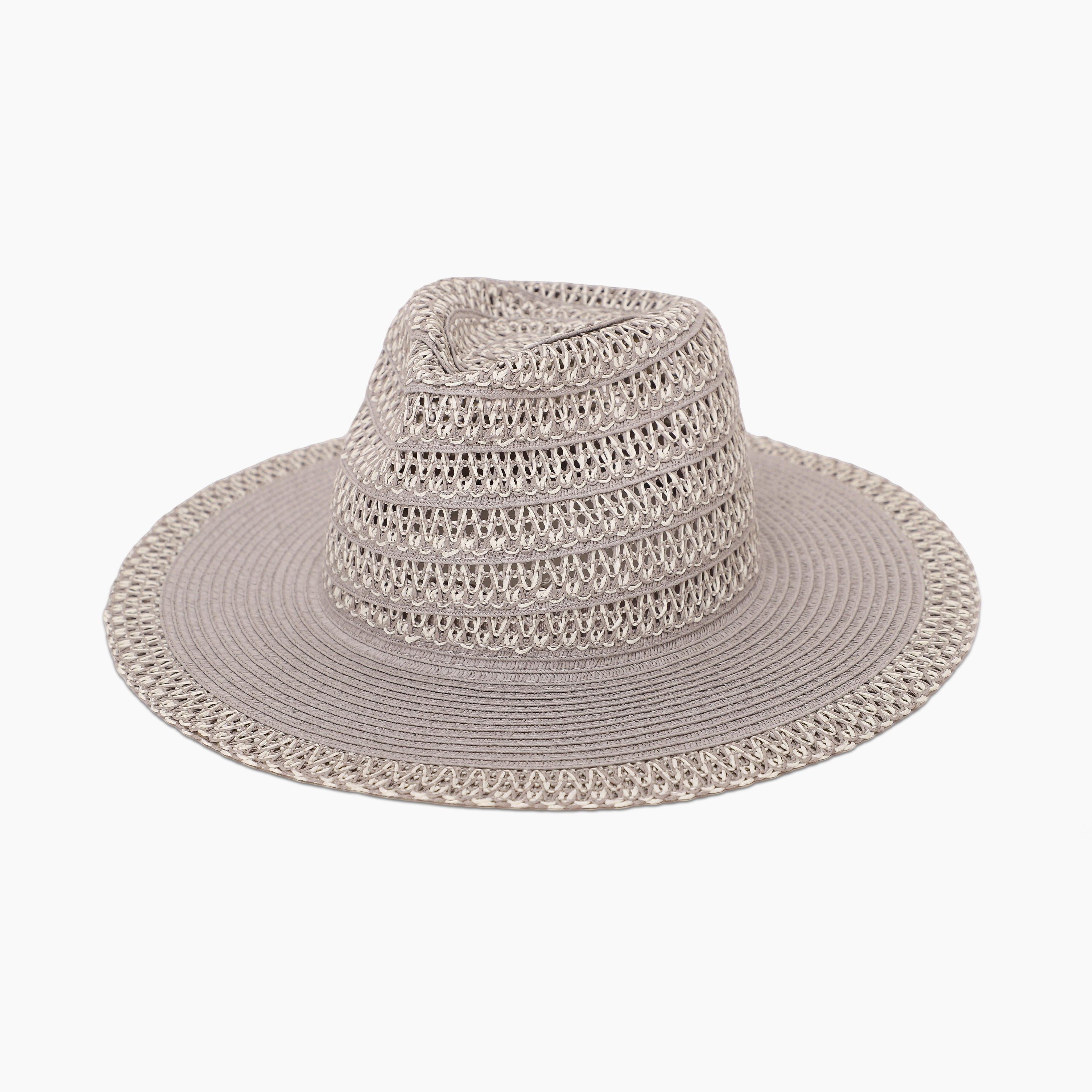 Unisex Paper Straw Fedora Hat with Wide Brim and UPF 50+ Sun Protection