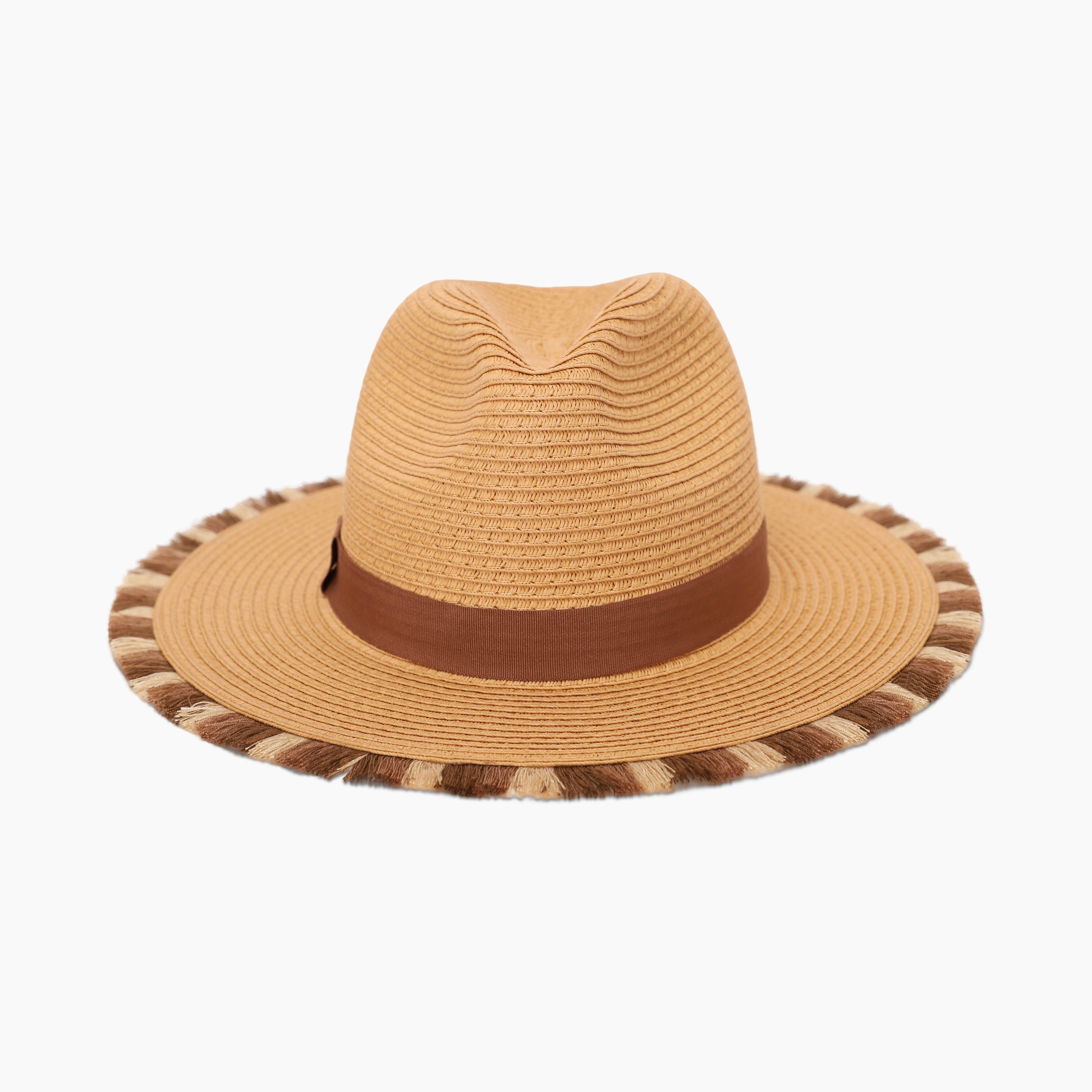Unisex Paper Straw Fedora Hat with Wide Brim and UPF 50+ Sun Protection