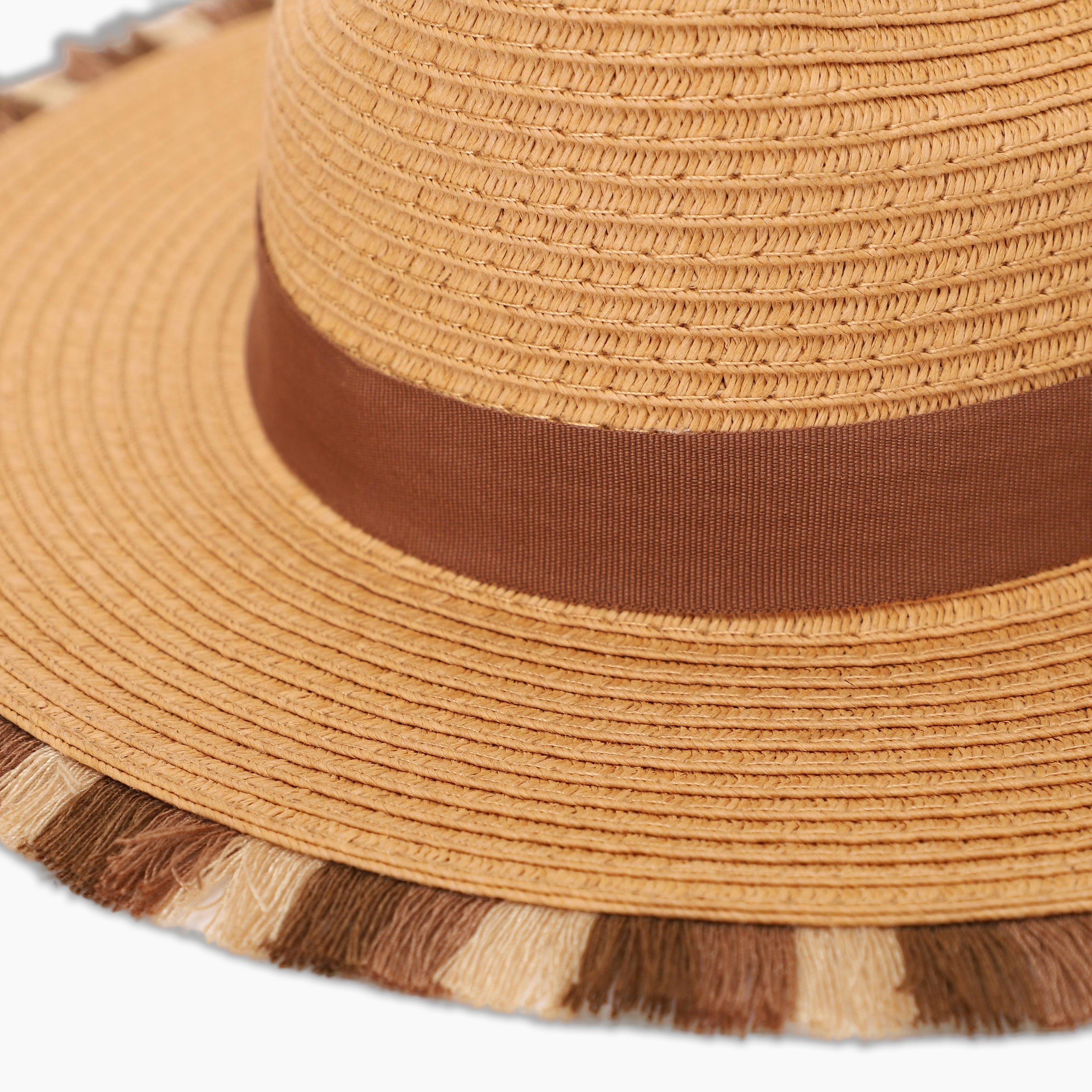Unisex Paper Straw Fedora Hat with Wide Brim and UPF 50+ Sun Protection