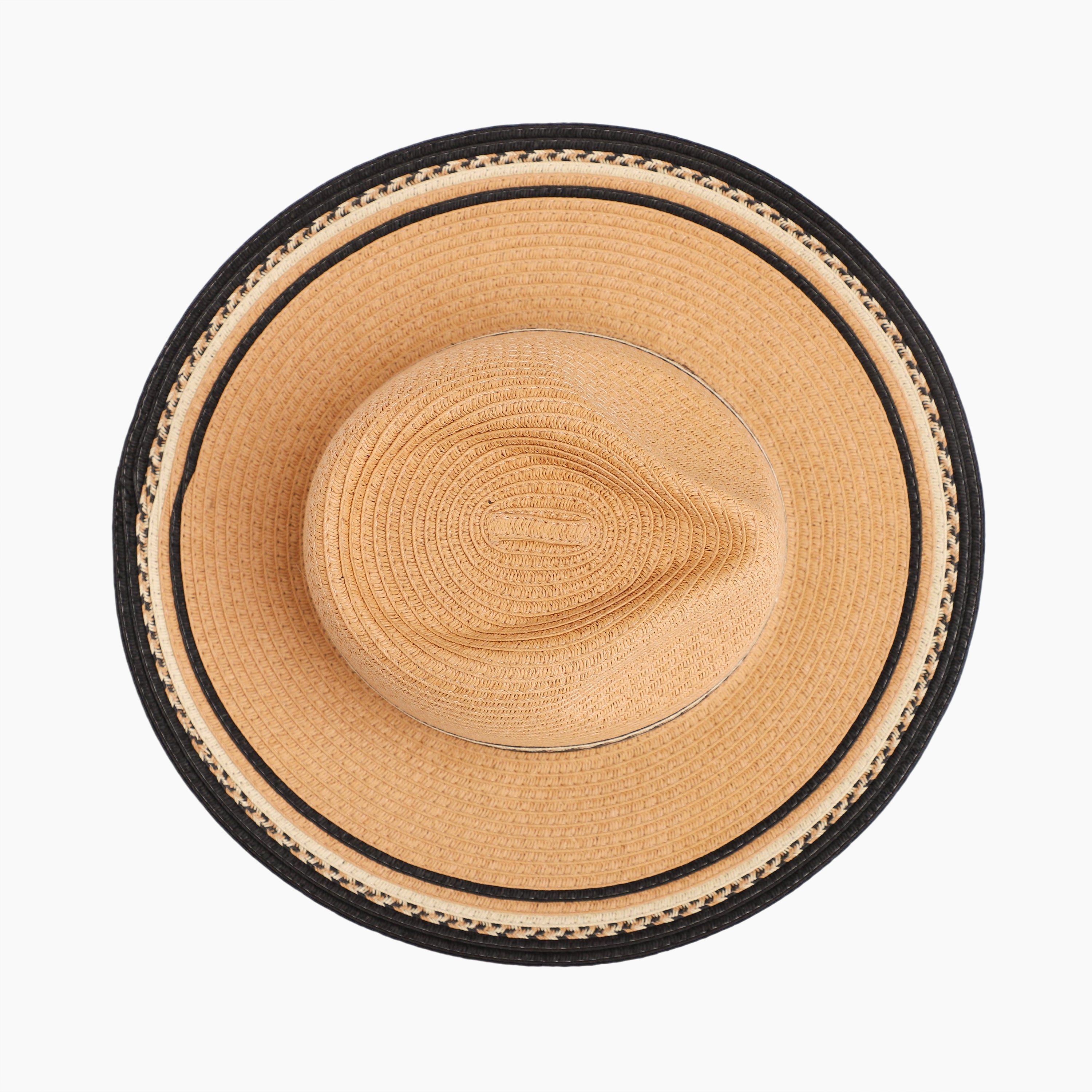 Unisex Paper Straw Fedora Hat with Wide Brim and UPF 50+ Sun Protection