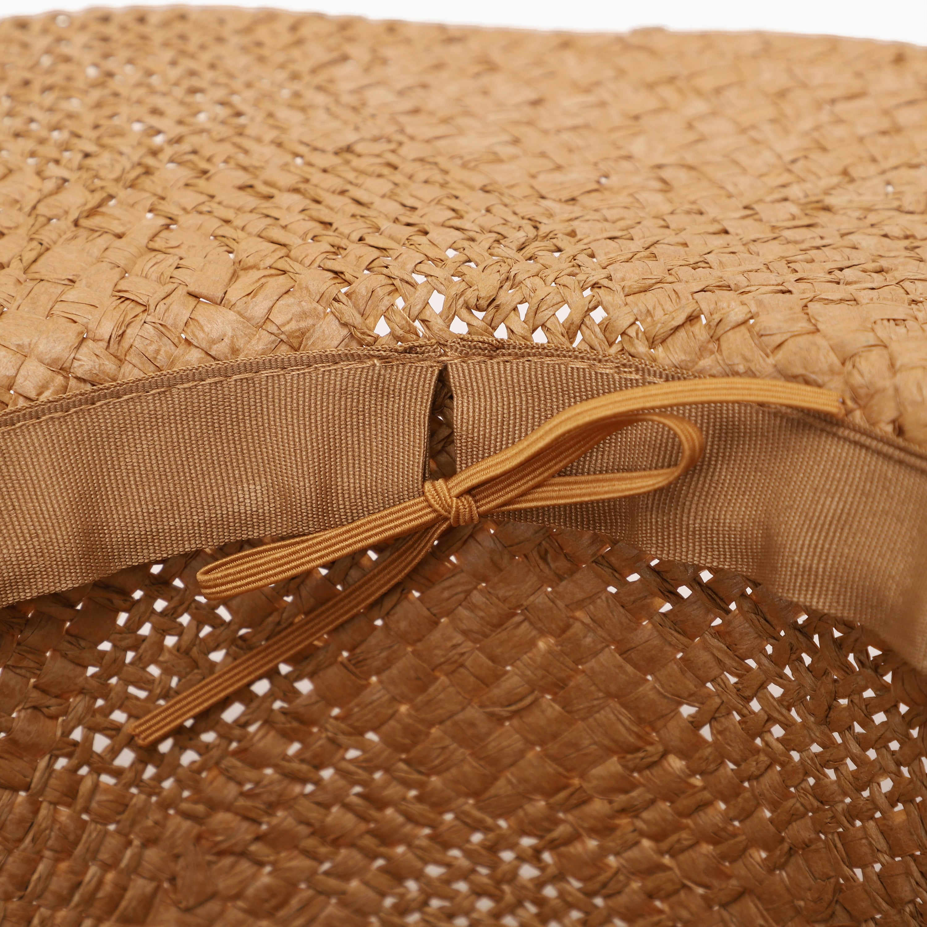 Unisex Paper Straw Fedora Hat with Wide Brim and UPF 50+ Sun Protection