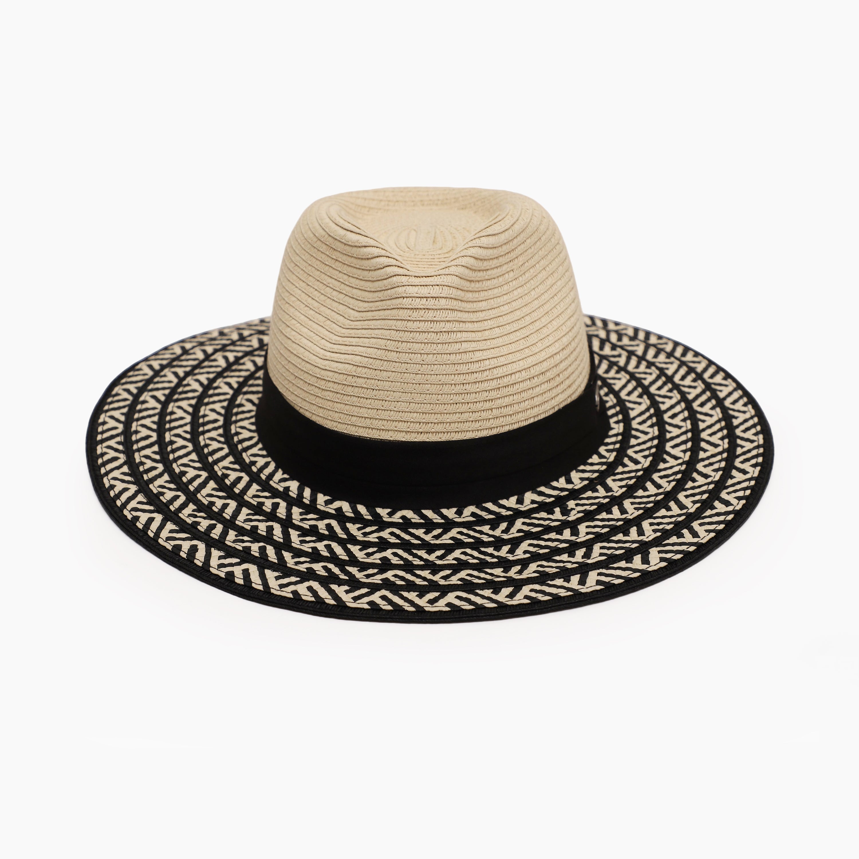 Unisex Paper Straw Fedora Hat with Wide Brim and UPF 50+ Sun Protection