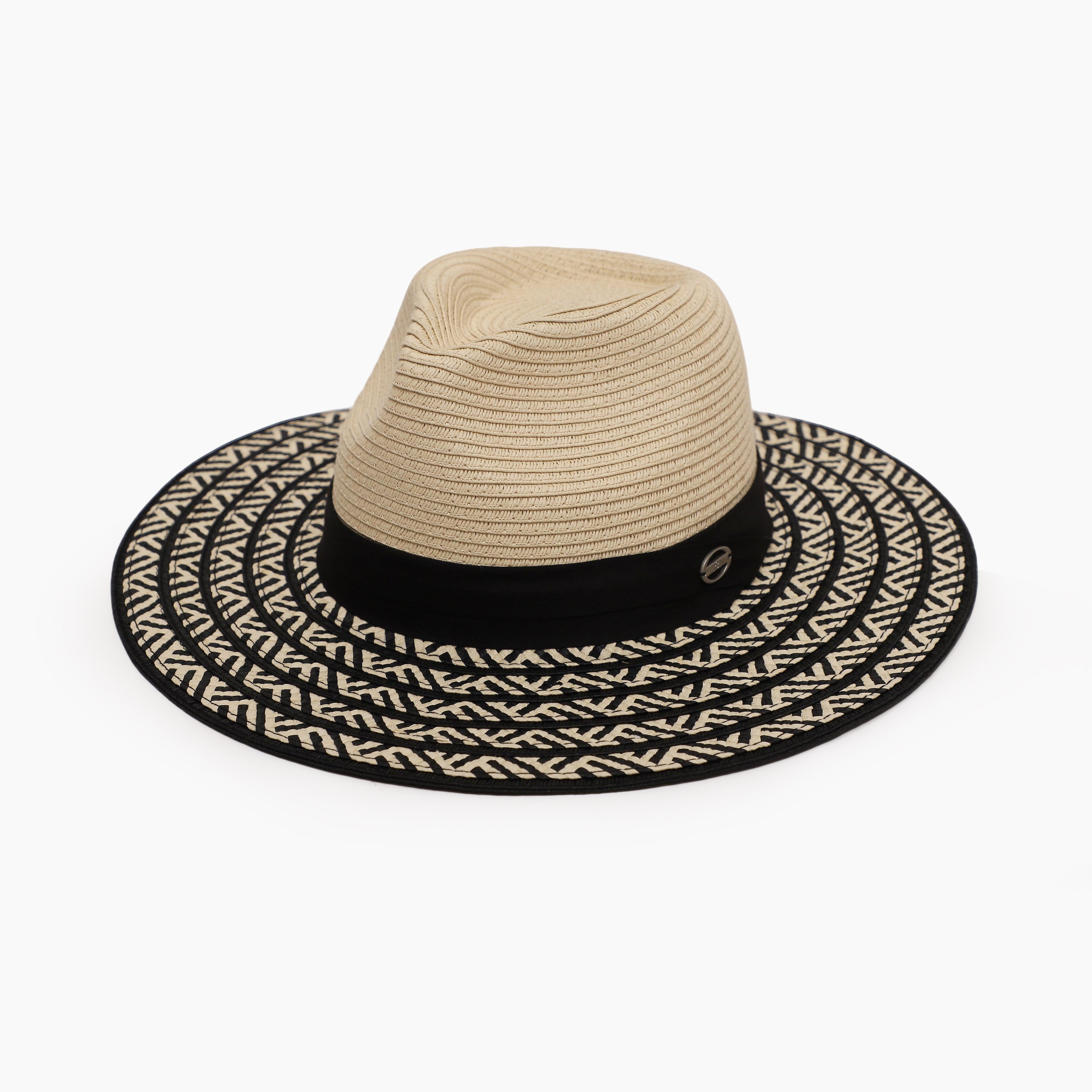 Unisex Paper Straw Fedora Hat with Wide Brim and UPF 50+ Sun Protection