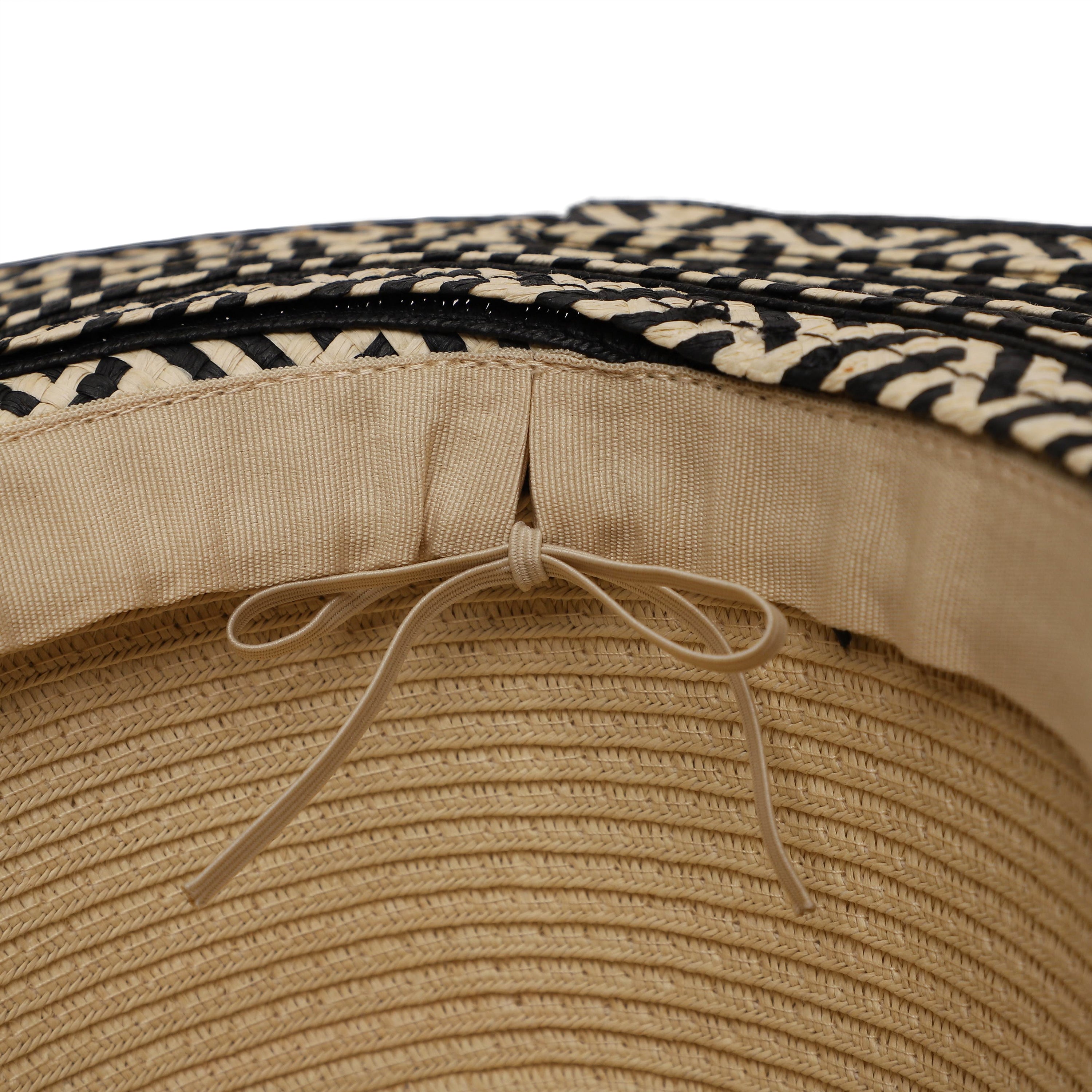 Unisex Paper Straw Fedora Hat with Wide Brim and UPF 50+ Sun Protection