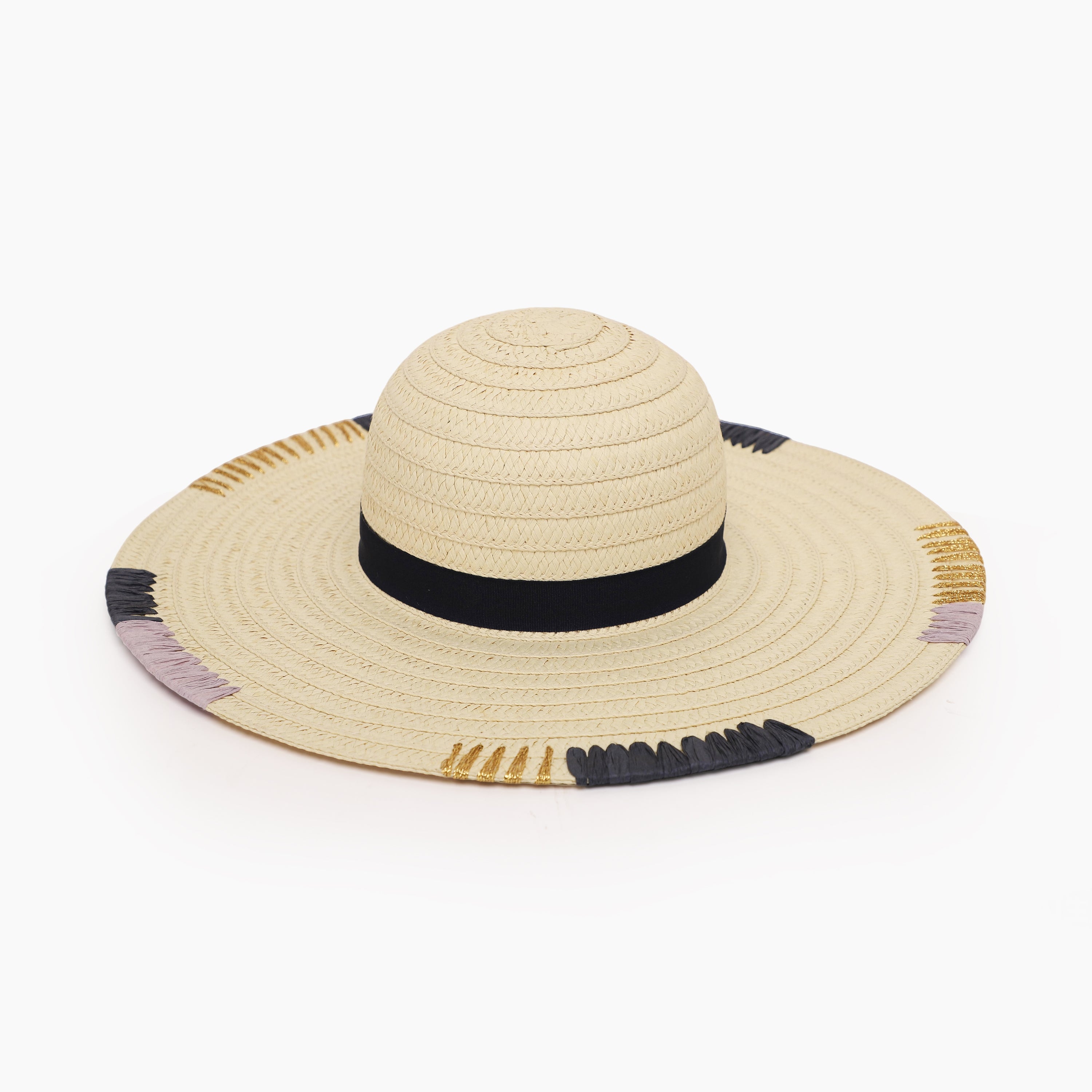 Women’s Paper Straw Sun Hat with Wide Brim and UPF 50+ Sun Protection