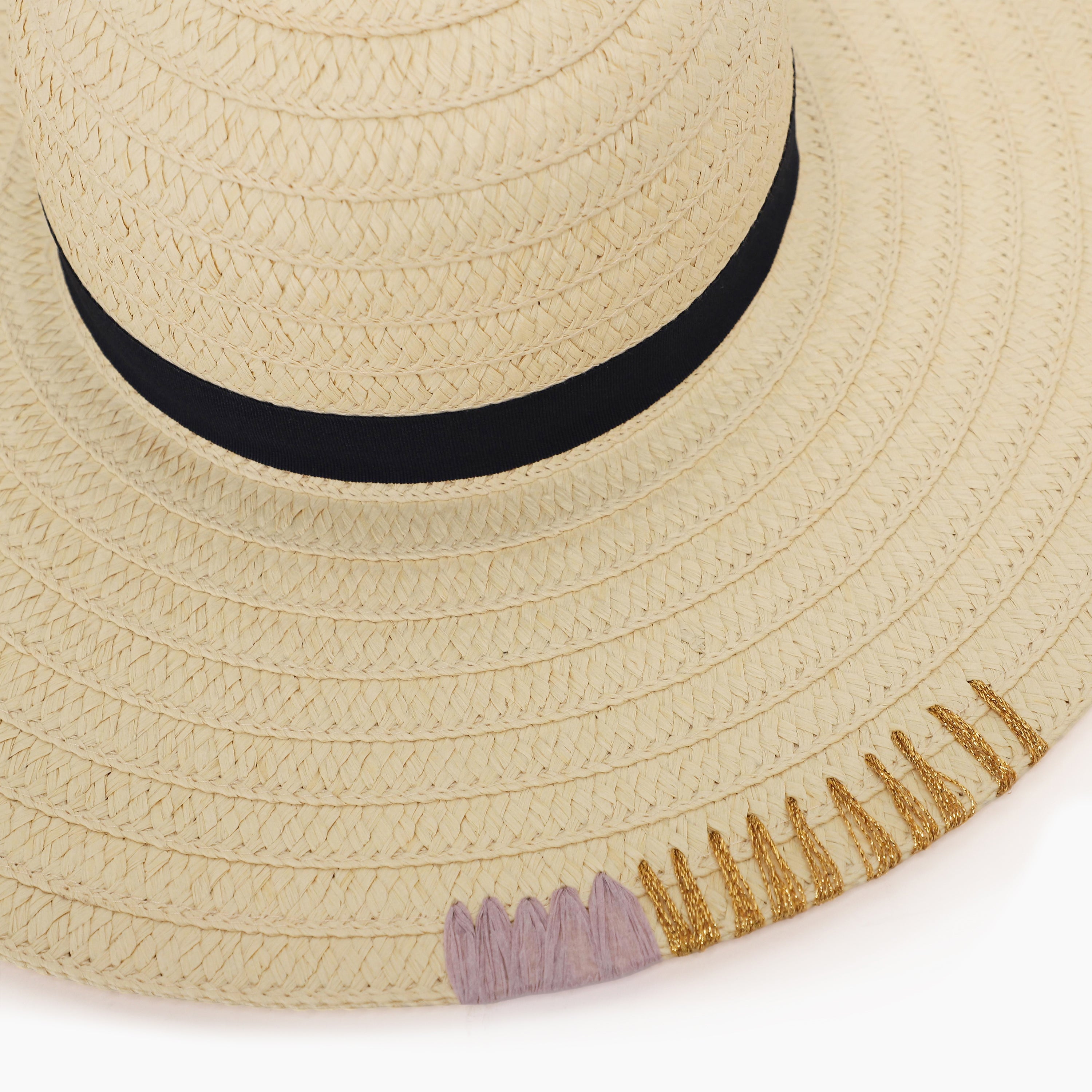 Women’s Paper Straw Sun Hat with Wide Brim and UPF 50+ Sun Protection