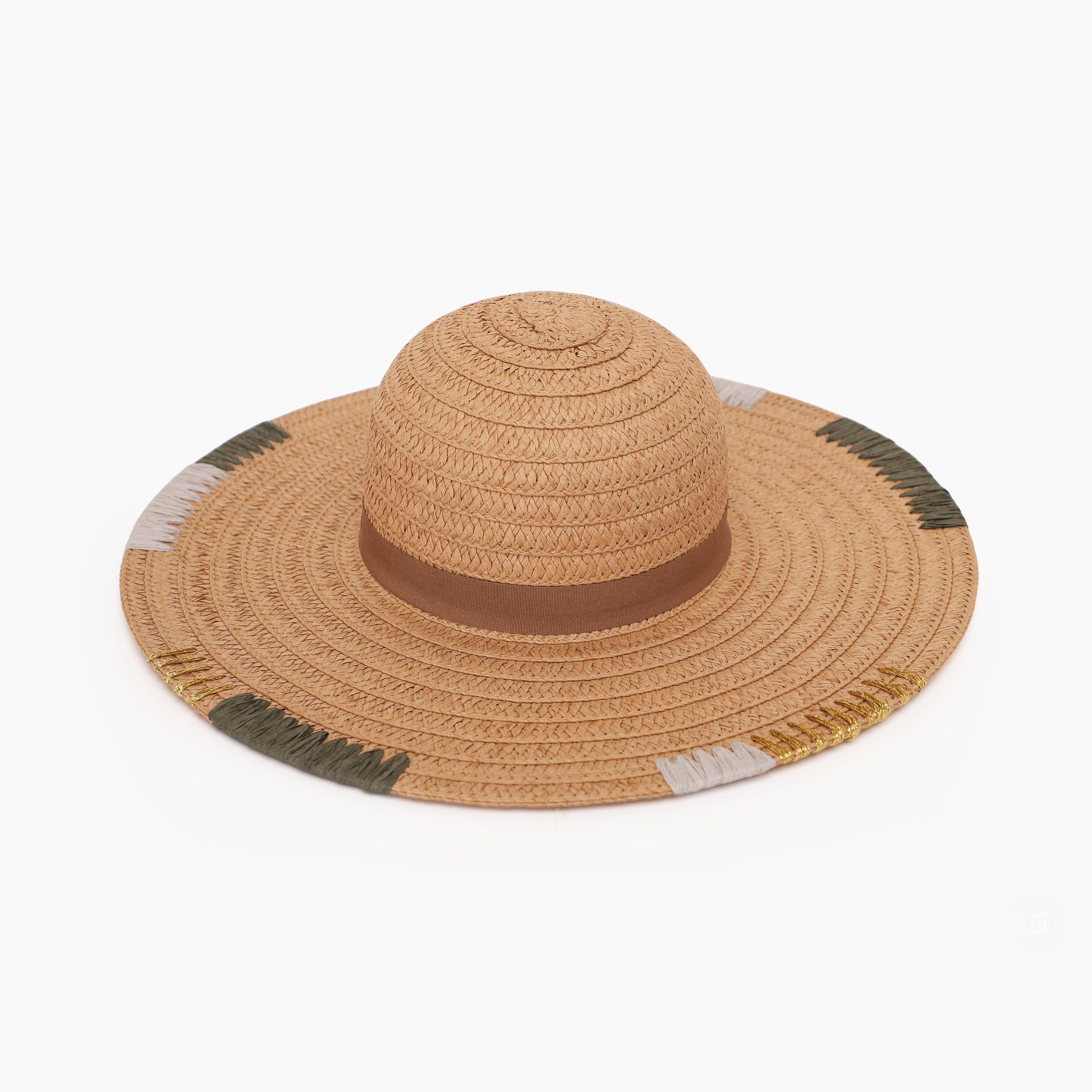 Women’s Paper Straw Sun Hat with Wide Brim and UPF 50+ Sun Protection