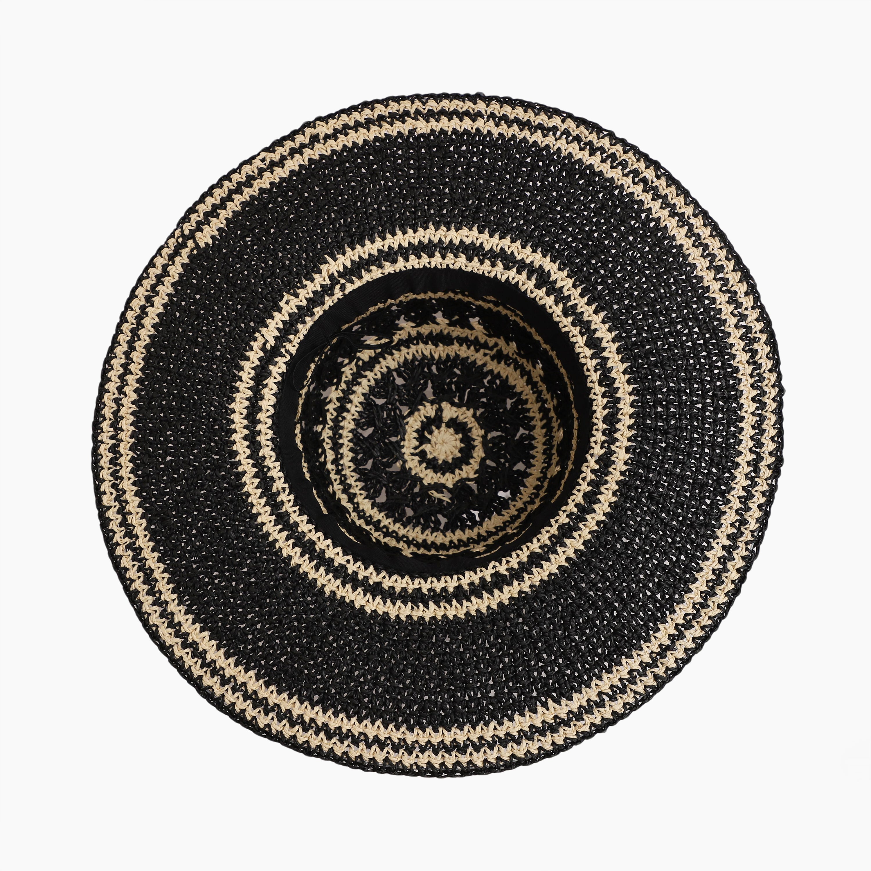 Women’s Paper Straw Sun Hat with Wide Brim and UPF 50+ Sun Protection