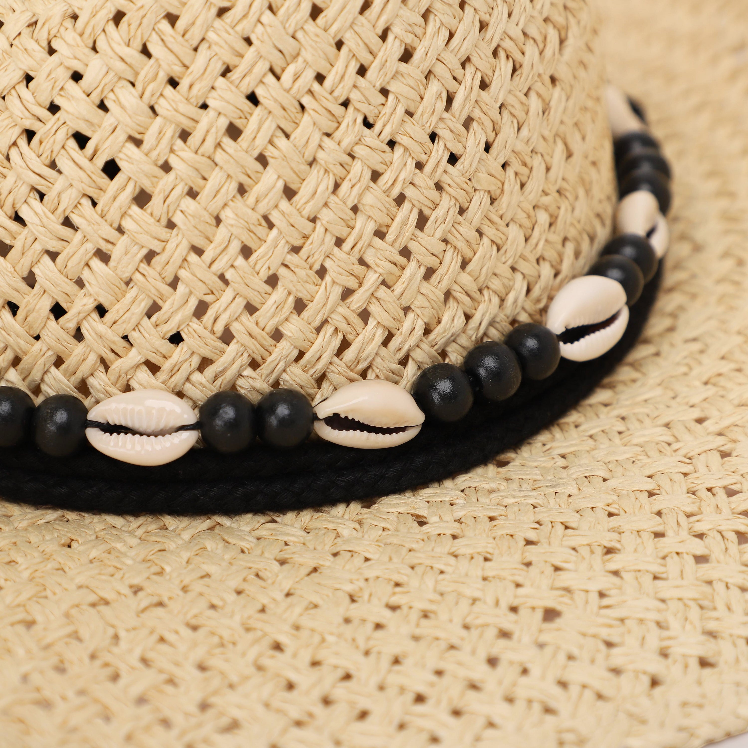 Unisex Paper Straw Fedora Hat with Wide Brim and UPF 50+ Sun Protection