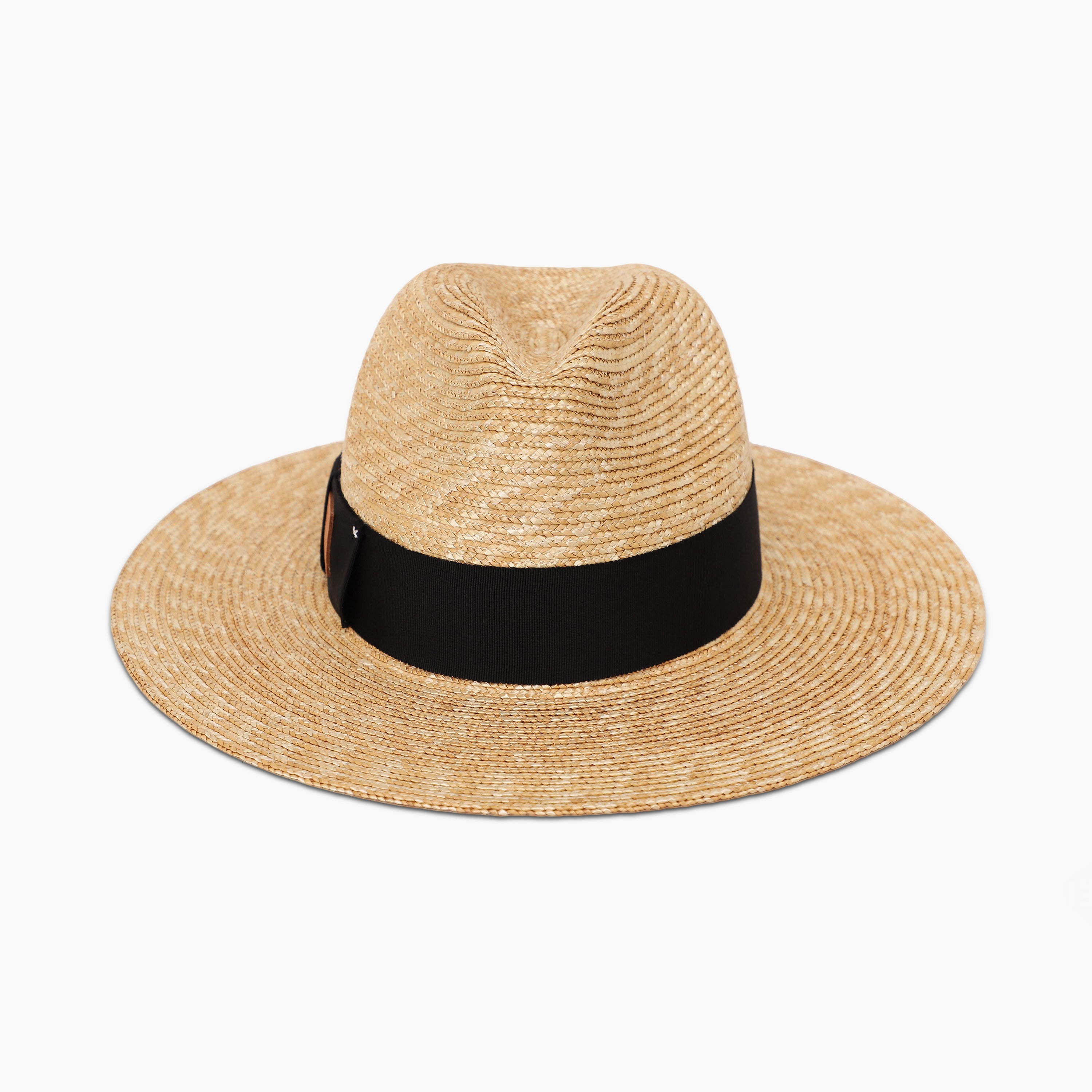 Unisex Wheat Straw Fedora Hat with Wide Brim and UPF 50+ Sun Protection