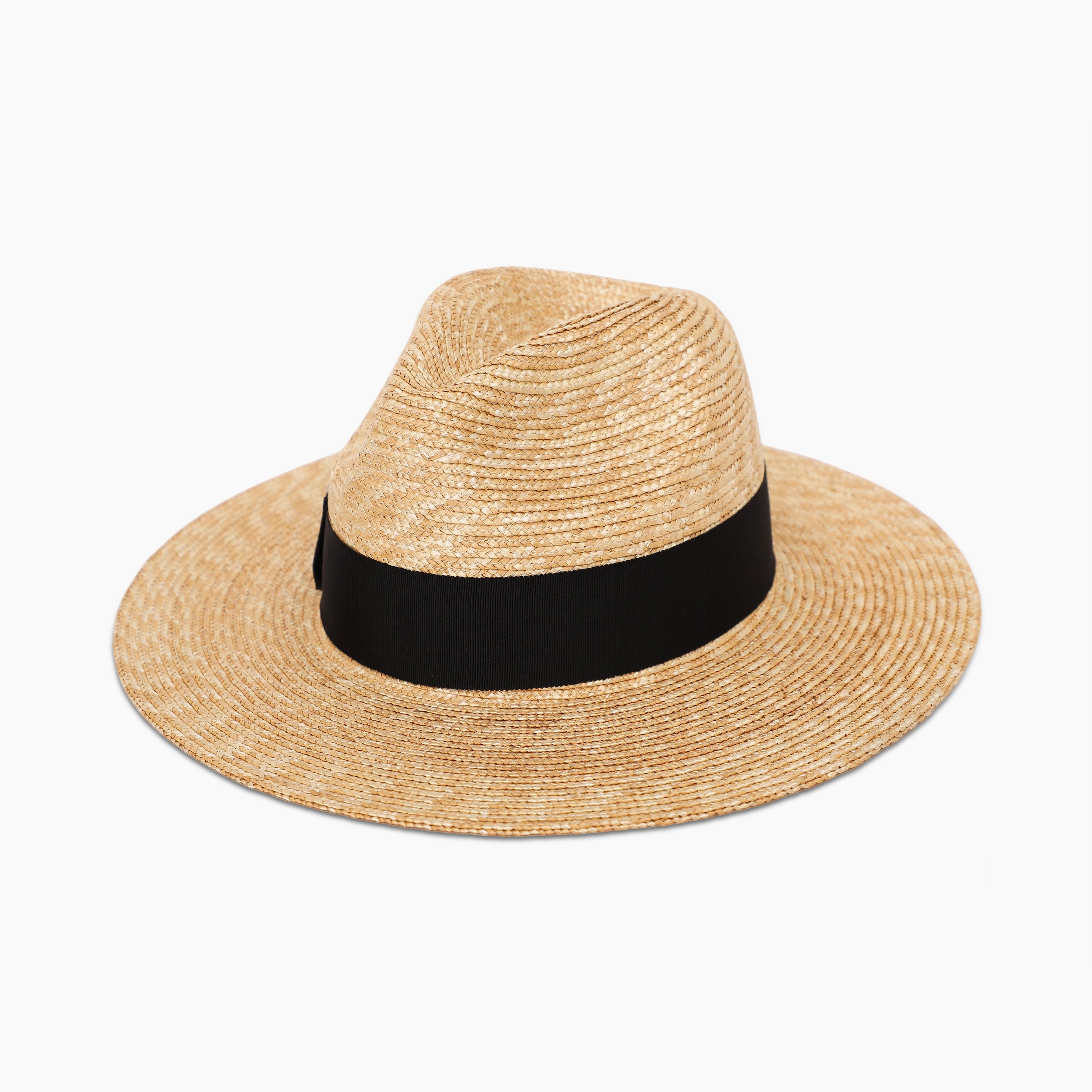 Unisex Wheat Straw Fedora Hat with Wide Brim and UPF 50+ Sun Protection