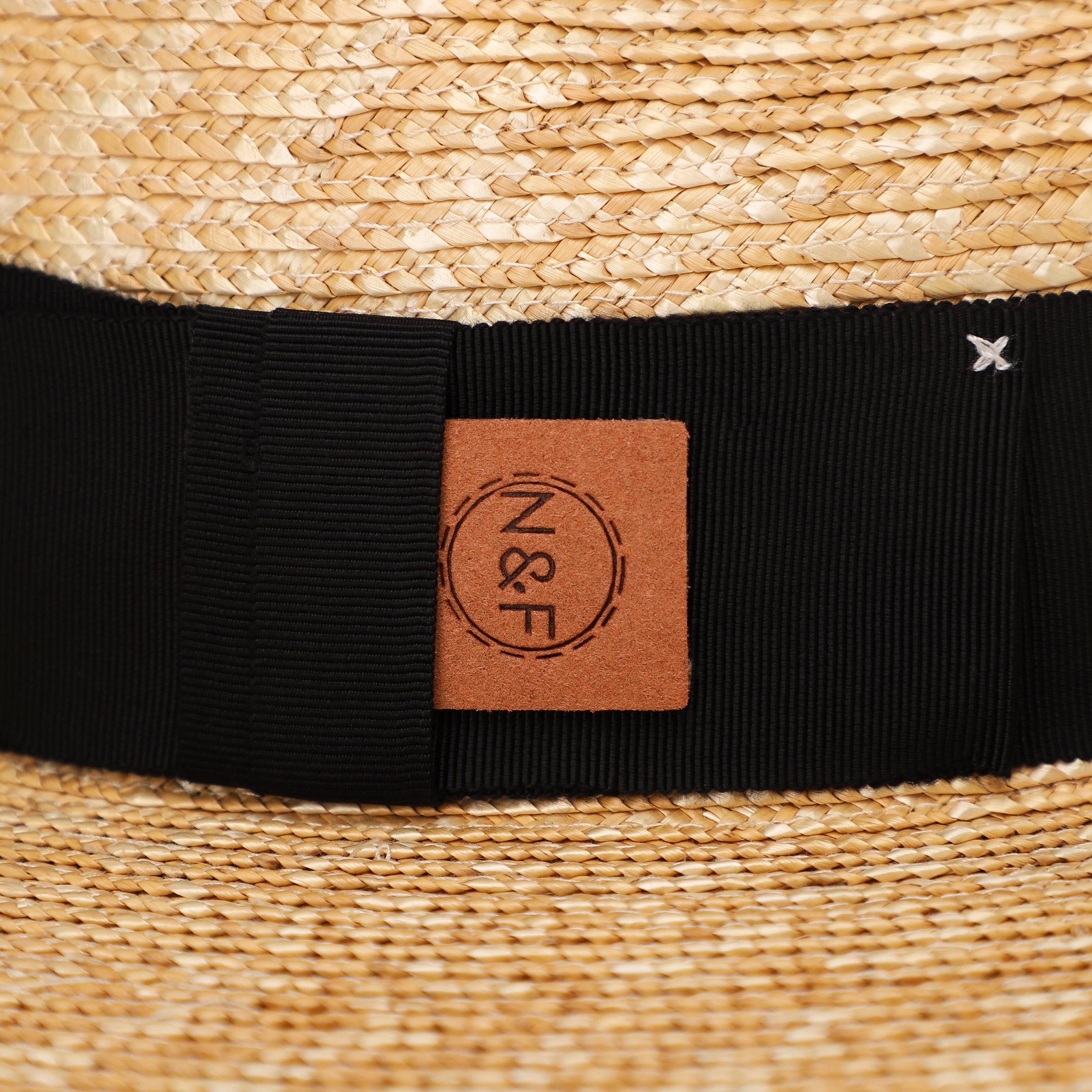 Unisex Wheat Straw Fedora Hat with Wide Brim and UPF 50+ Sun Protection