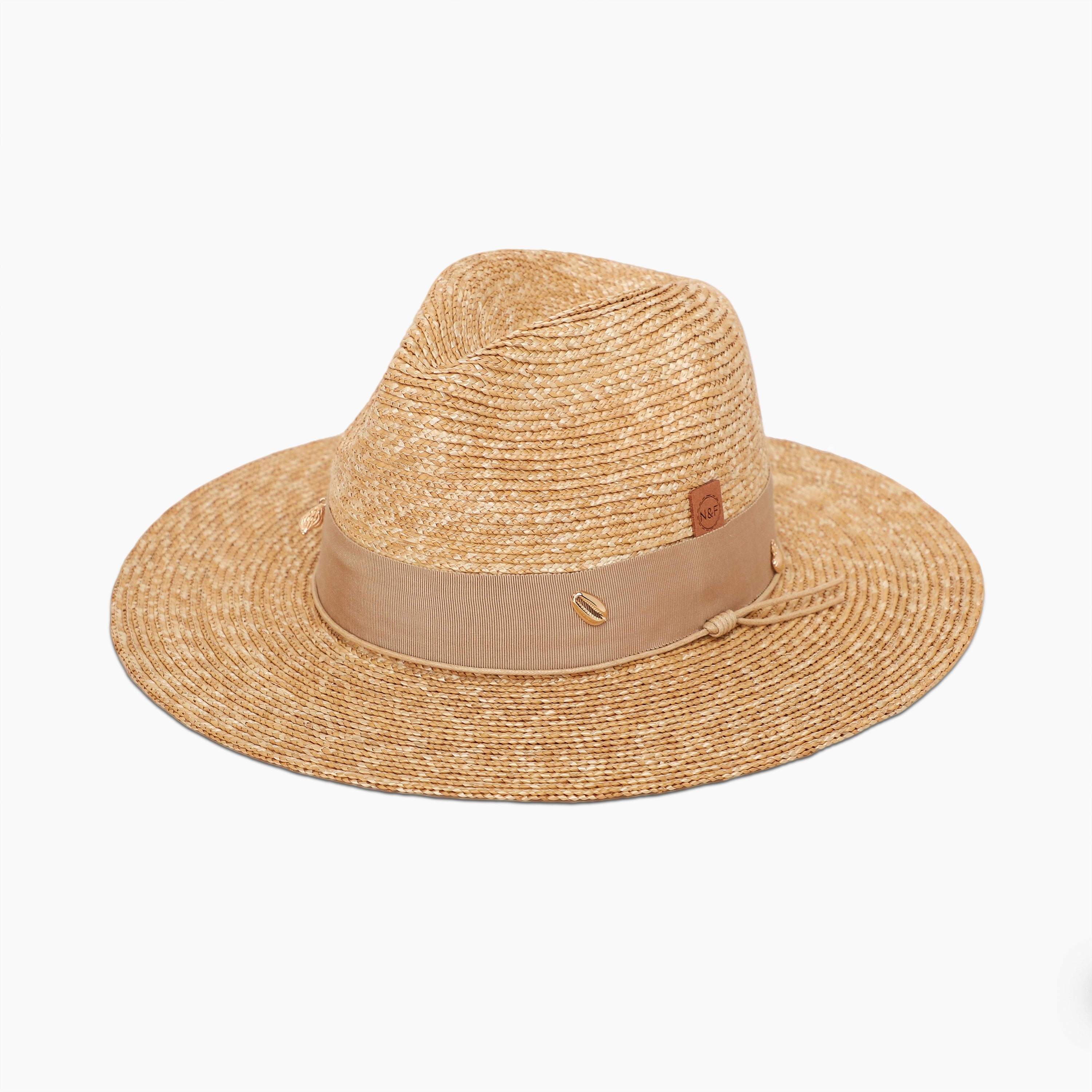 Women’s Wheat Straw Fedora Hat with Wide Brim and UPF 50+ Sun Protection