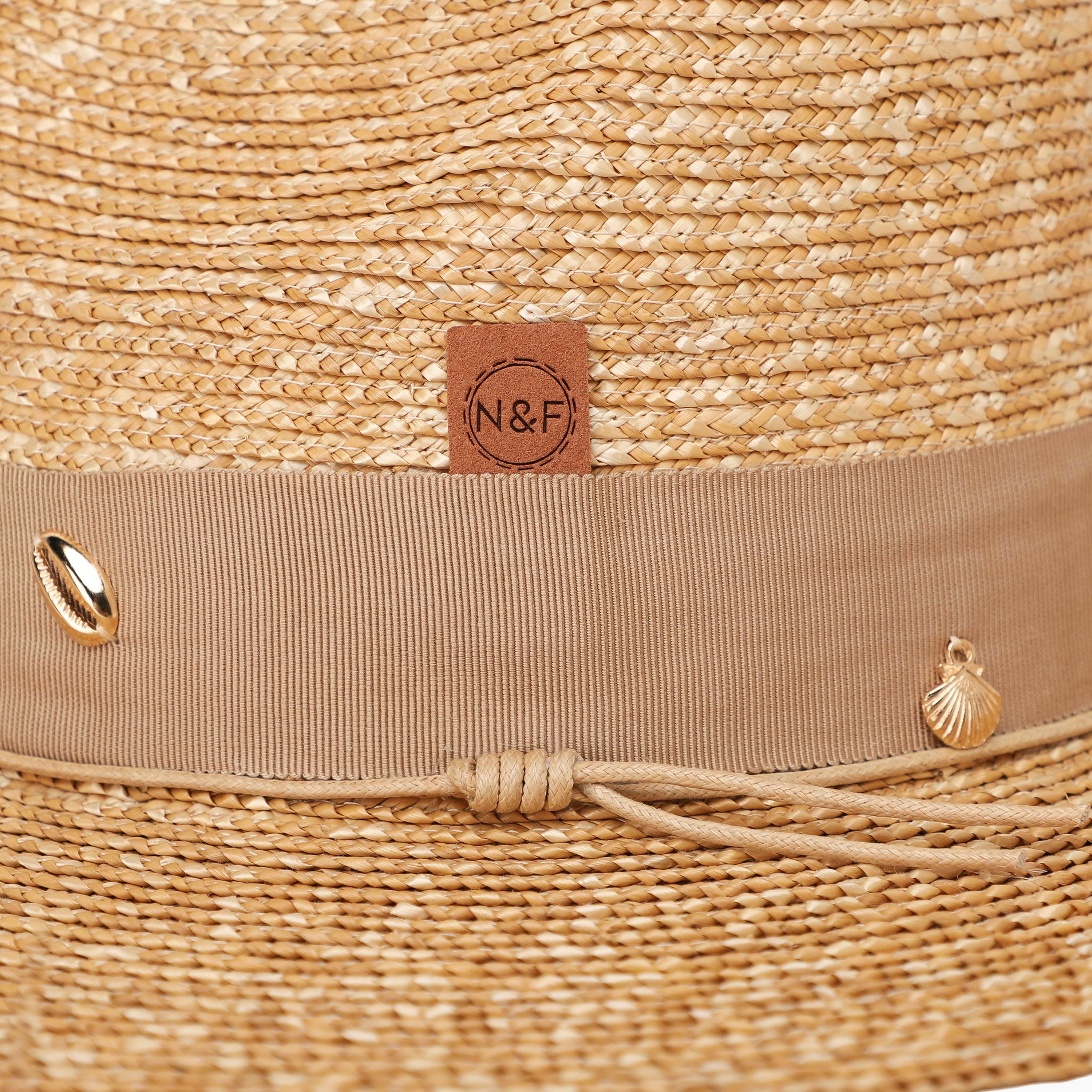 Women’s Wheat Straw Fedora Hat with Wide Brim and UPF 50+ Sun Protection