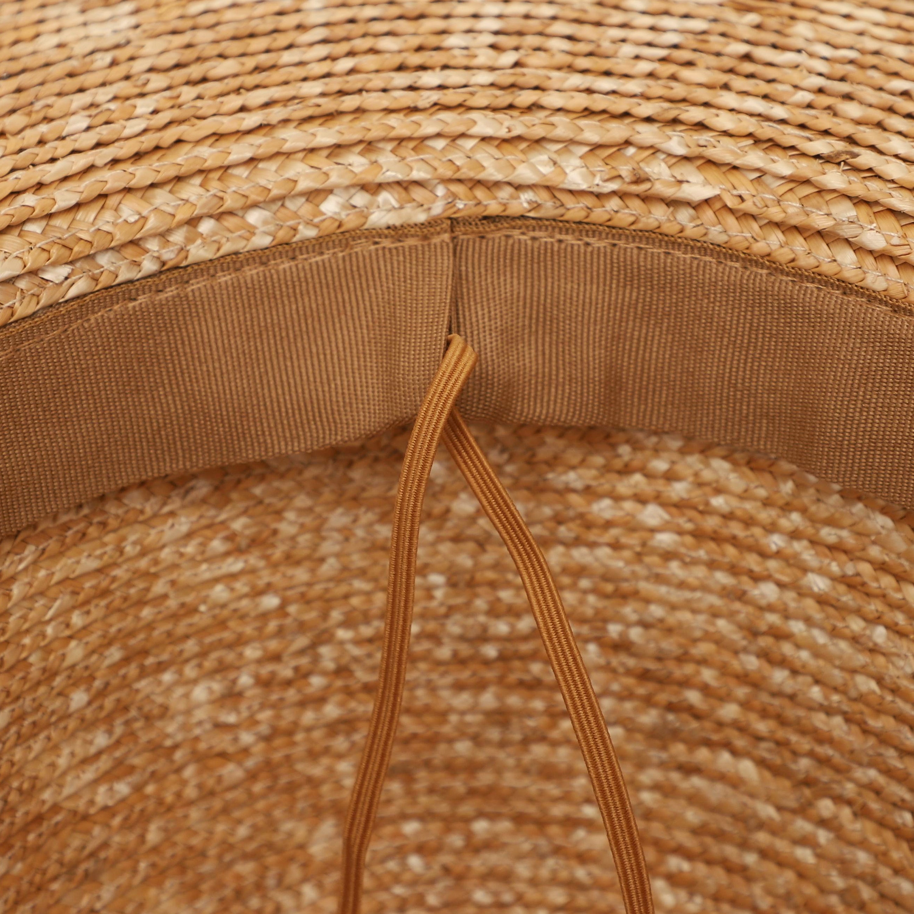 Women’s Wheat Straw Fedora Hat with Wide Brim and UPF 50+ Sun Protection