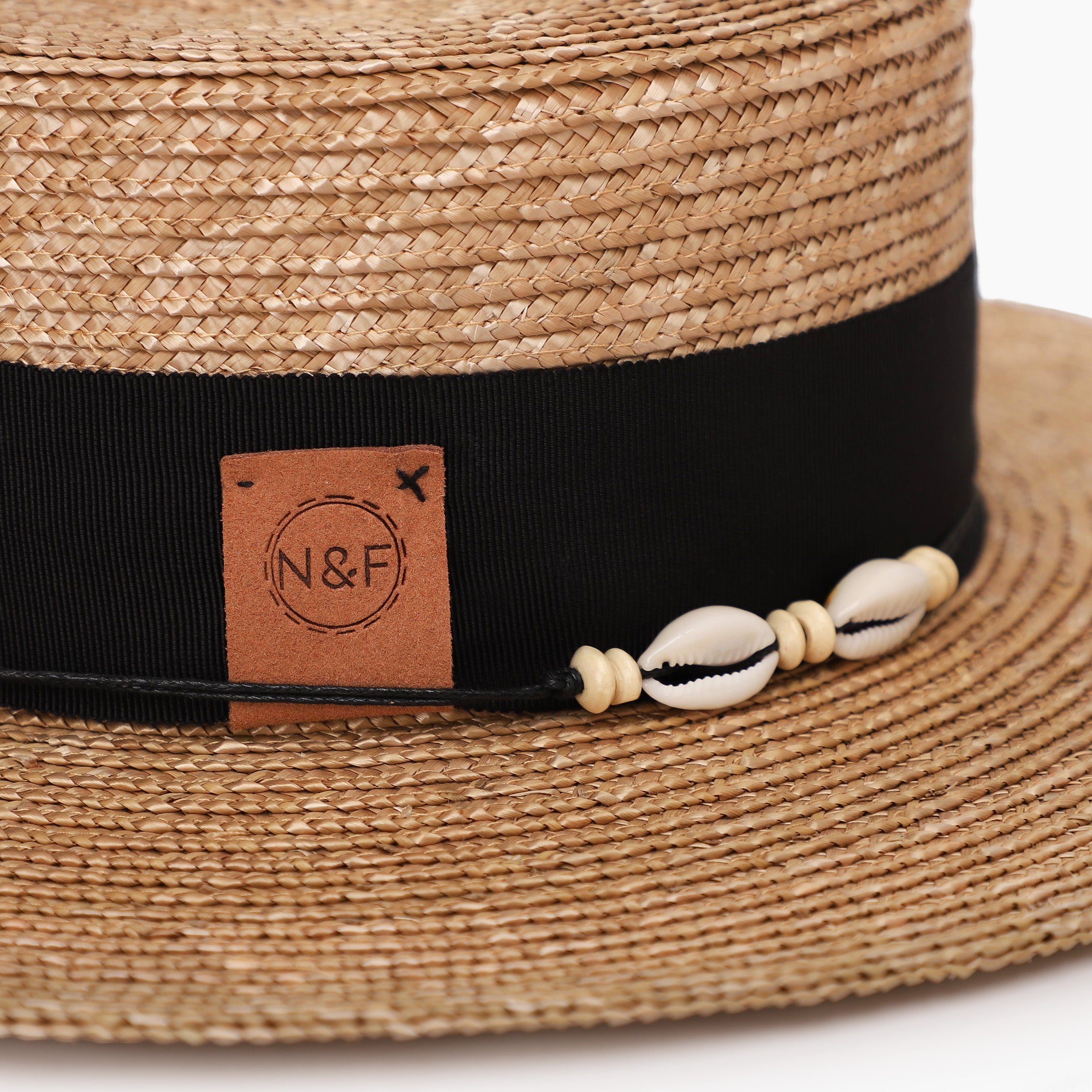 Women’s Wheat Straw Fedora Hat with Wide Brim and UPF 50+ Sun Protection