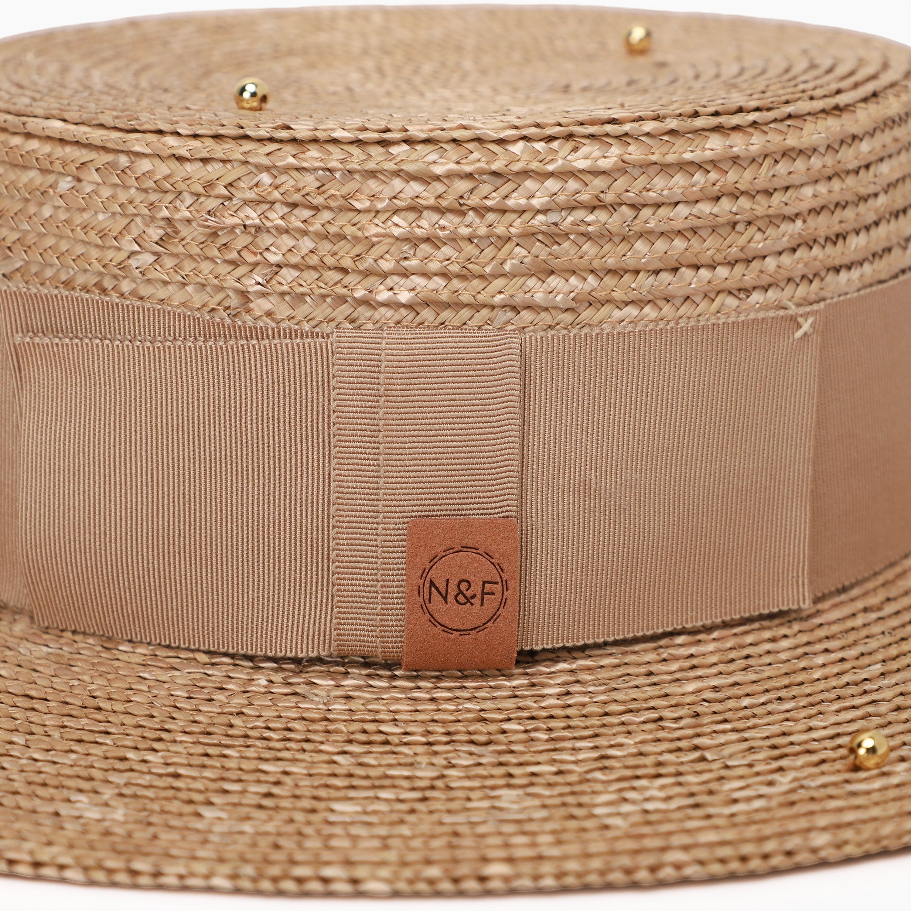 Women’s Wheat Straw Fedora Hat with Wide Brim and UPF 50+ Sun Protection