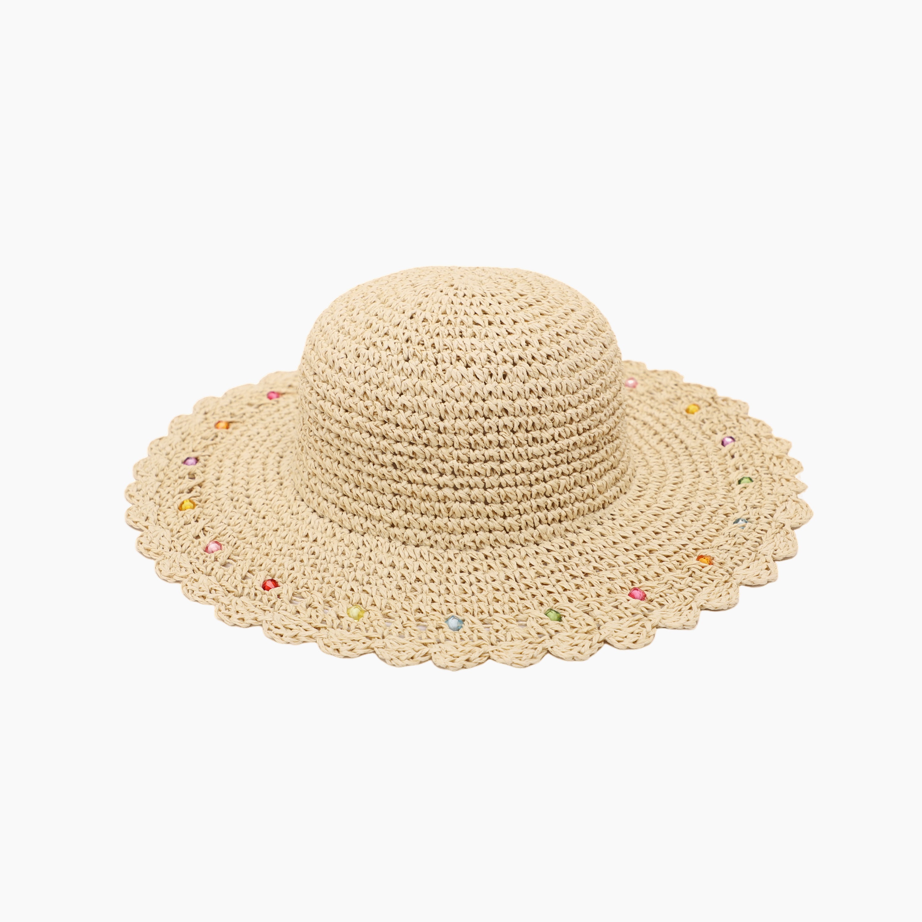 Children’s Paper Straw Sun Hat for Ages 2–6 with UPF 50+ Sun Protection